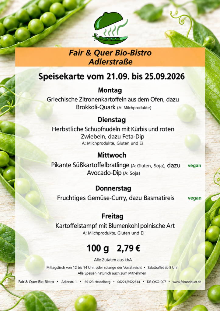 Unser Mittagstisch vom 21. bis 25.09.2026