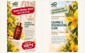 Pharmos Natur Oktober-Aktion und Webinar zum Calming & Regenerating Elixir